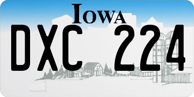 IA license plate DXC224