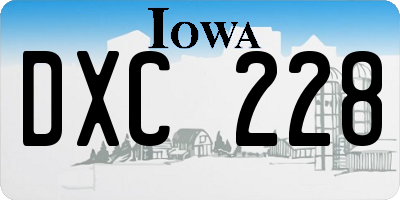 IA license plate DXC228