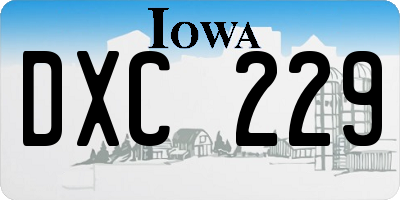 IA license plate DXC229