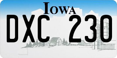IA license plate DXC230