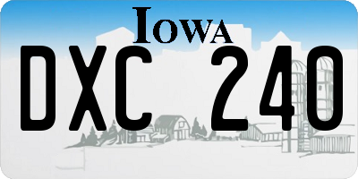 IA license plate DXC240