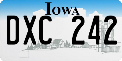 IA license plate DXC242