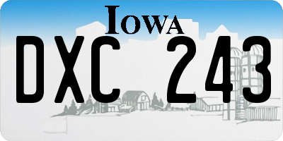 IA license plate DXC243