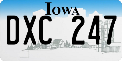 IA license plate DXC247