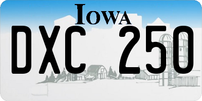 IA license plate DXC250