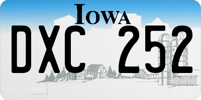 IA license plate DXC252