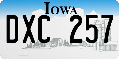 IA license plate DXC257
