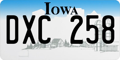 IA license plate DXC258