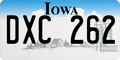 IA license plate DXC262