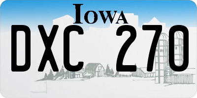IA license plate DXC270