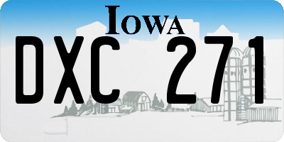 IA license plate DXC271