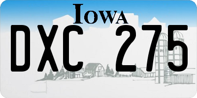 IA license plate DXC275