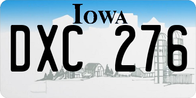 IA license plate DXC276