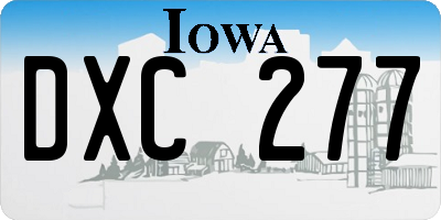 IA license plate DXC277