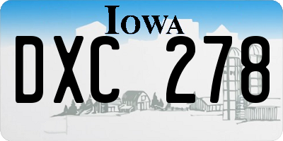 IA license plate DXC278