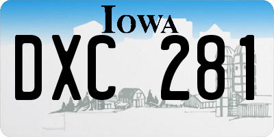 IA license plate DXC281