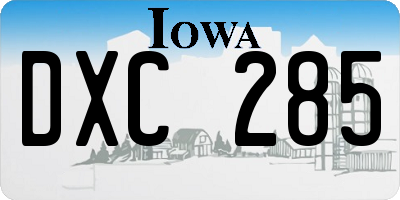 IA license plate DXC285