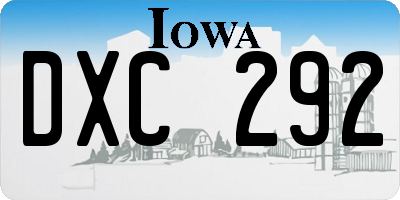 IA license plate DXC292