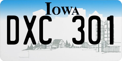 IA license plate DXC301