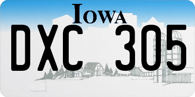IA license plate DXC305