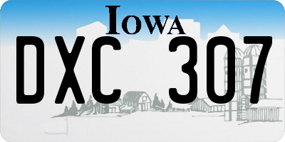 IA license plate DXC307