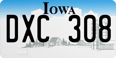 IA license plate DXC308