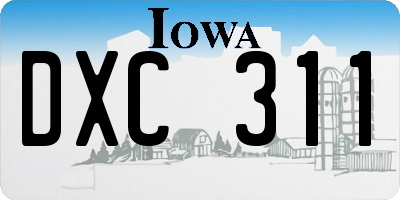 IA license plate DXC311