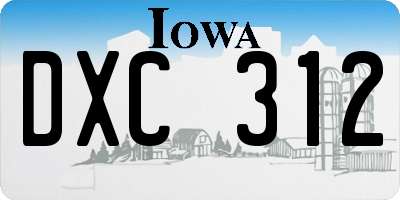 IA license plate DXC312
