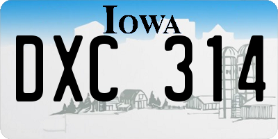IA license plate DXC314