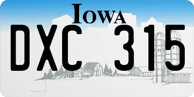 IA license plate DXC315