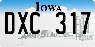 IA license plate DXC317