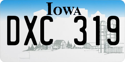 IA license plate DXC319