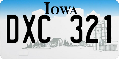 IA license plate DXC321