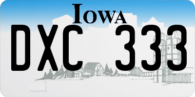 IA license plate DXC333