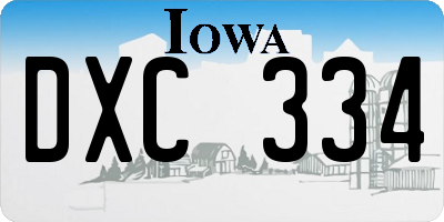 IA license plate DXC334