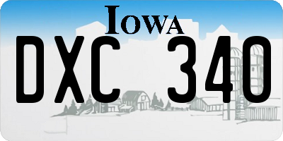 IA license plate DXC340