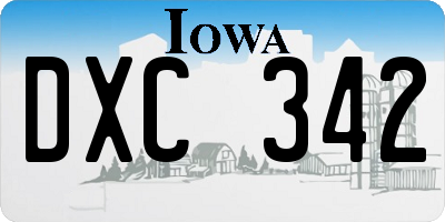 IA license plate DXC342