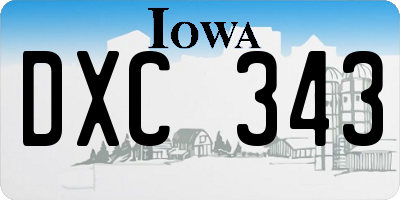 IA license plate DXC343