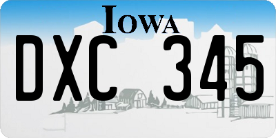 IA license plate DXC345