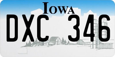 IA license plate DXC346