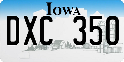 IA license plate DXC350