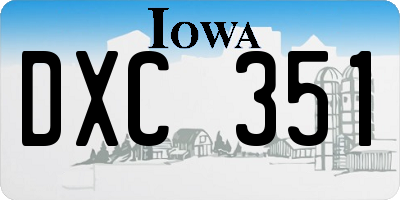 IA license plate DXC351