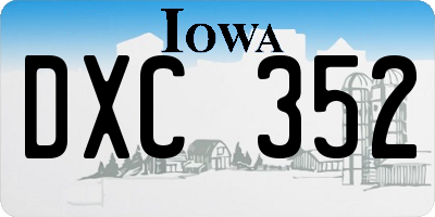 IA license plate DXC352
