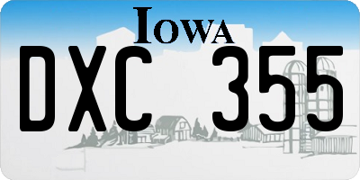 IA license plate DXC355