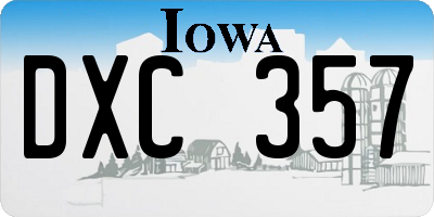 IA license plate DXC357