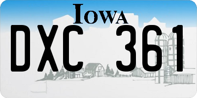 IA license plate DXC361