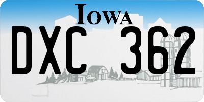 IA license plate DXC362