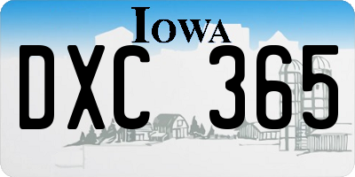 IA license plate DXC365