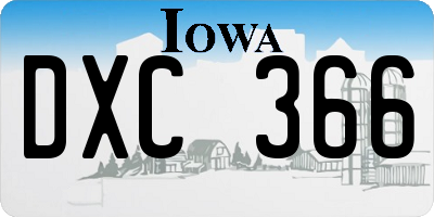 IA license plate DXC366
