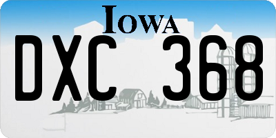 IA license plate DXC368